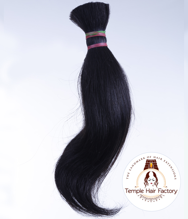 Natural Jet Black Weft Bulk Hair Extensions